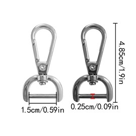 HAIKING Replacement Detachable D-Rings, 3 Pcs Detachable Snap Hook Swivel Clasps for Backpack, Handbag Hardware Replacement (1.88 * 0.59in)