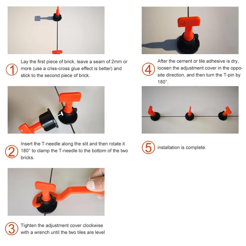DC VOLTAGE Tile Leveling System Kit, 100pcs Reusable Tile Spacers