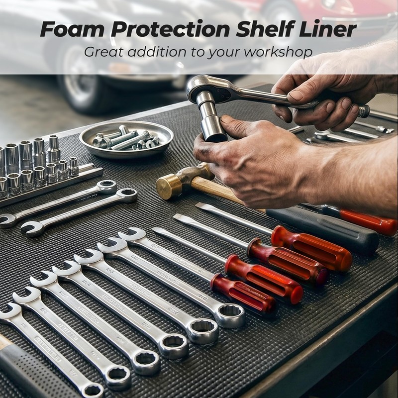 Tool Box Drawer Liners: 5mm Thick Foam Double-Sided Non-Slip 10"