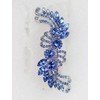 Faship Gorgeous Blue Crystal Flower Barrette Clip - Blue