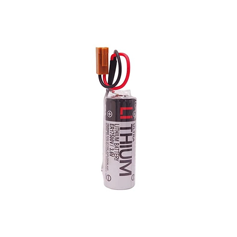 (2-Pack) 2700mAh 3.6V ER17500V PLC Lithium Battery ER17/50 with Plug