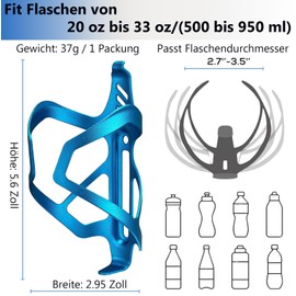 CNCLOL Bicycle Bottle Holder, Lightweight Aluminium Bicycle Drink Holder, Water Bottle Holder for Road Bike, MTB, Mountain Bike, Ebike, GravelBike, Children's Bicycle Bottle Holder (Black/Red/Blue