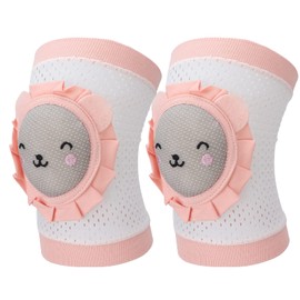 ZJchao Rodilleras para Bebé de 2 Piezas, Protección, Cierre Elástico Grueso, Transpirable, Lindo Gato Rosa, Rodilleras Ajustables para Bebé           