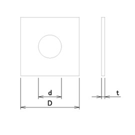 DAIDOHANT 10101743 Uniqlo Square Washer for W3/8 (1 Piece)