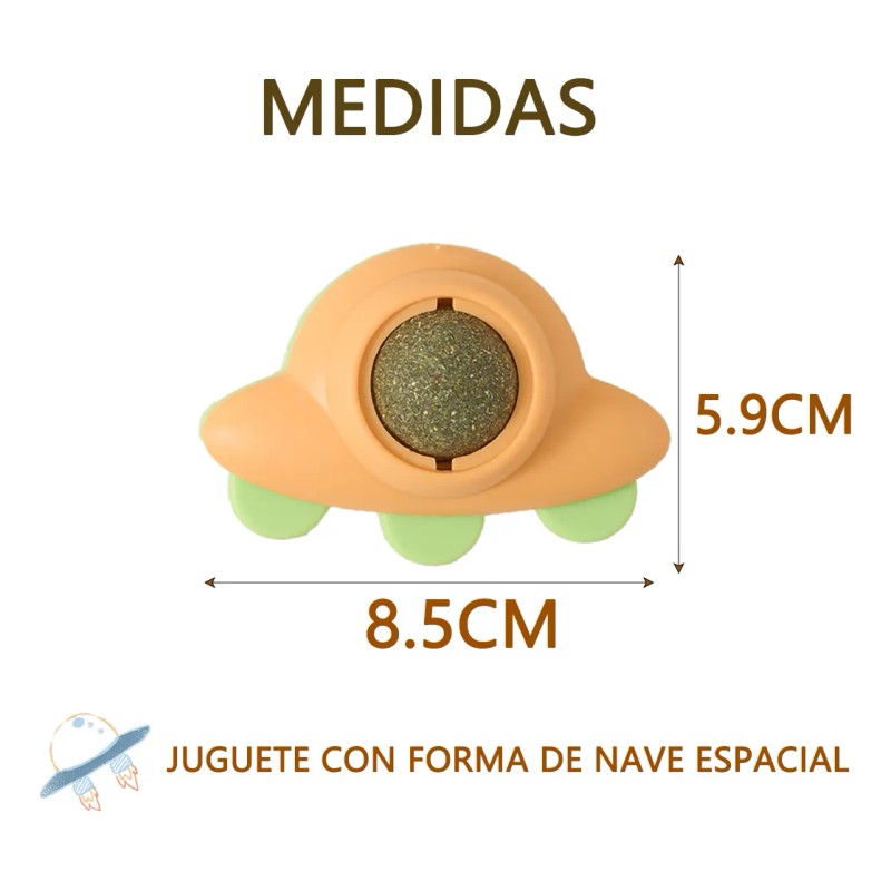 Bola Giratoria Catnip para Gatos Sakura Petto Naranja Interactiva
