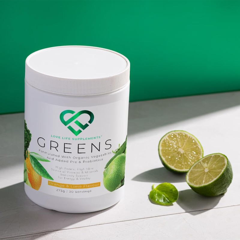 Organic Greens Powder | Orange and Lime Flavour | 273g