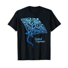 Retro Grand Cayman Islands Tribal Stingray Sea Ray T-Shirt