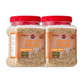 Baron’s Orzo Pasta Original | 2 Pack of 21.16oz Kosher Jars | Natural Israeli Rice-Shaped Orzo for Soups, Casseroles & Salads | Cooks in 10 Minutes for Creamy & Delicious Risotto’s or Rice Pilaf