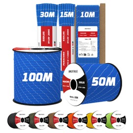 BROTREE Paracord 550 4mm 15M 100% Nylon Rope 7 Strands Type III Parachute Cord for Survival, Outdoor and DIY - 250kg Breaking Load (Reflective Dark Blue)