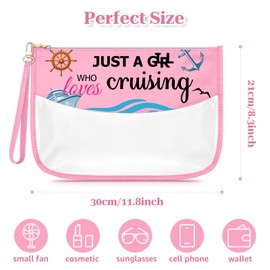 Sfodiary Cruise Lover Gifts for Women Makeup Bag Cruise Ship Trip Gifts for Her Cruise Themed Birthday Present for Friends Carnival Cruisers Beach Lover Cosmetic Bag Zipper Travel Bag