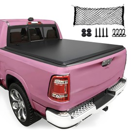 AUTO OCCASION Soft Roll Up 8FT Truck Bed Tonneau Cover Compatible with 2003-2025 Ram 2500 3500 Without Rambox