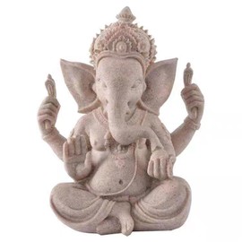 PIGPIGFLY Ganesh Buddha Statue,Indian Deity Statue,Decoration Living Room,Abstract Sculpture,Home Store Decoration,Modern Living Room Ornaments 3.7"（Sandstone）