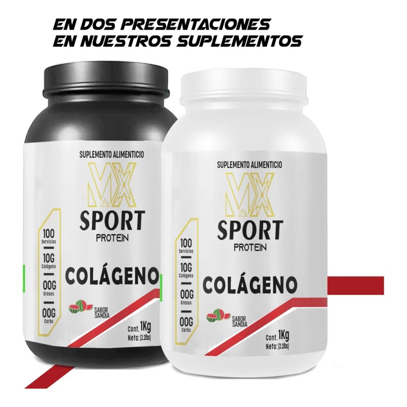 Colágeno Hidrolizado Polvo Mx Sport 1kg Varios Sabores Sandía