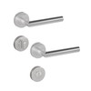 DIYGEEK Toilet Door Lock Door Handle Set Brushed Silver