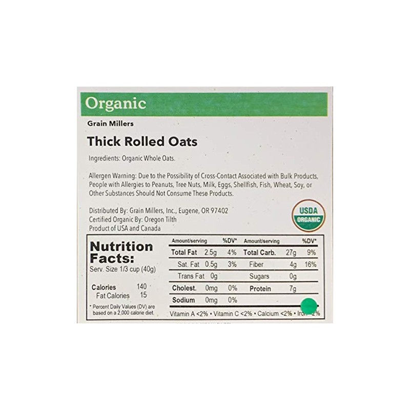 Grain Millers, Oats Thick Rolled Organic