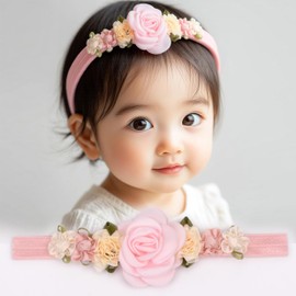 Bianhuan Hair Band, Baby Hair Accessories, Flowers, Newborn, Kids, Hair Ornament, Hair Clip, Set of 3, Headband Girls, Hair Accessories, Present, Gift, Children, Baby Shower Gift