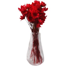 Mini Flower Vase, 1/12 Scale Miniature Dollhouse Accessories Decor, Doll House Mini Flower Bowl Elegant Decoration for Mini Scene, Décor, Decorations (Red)