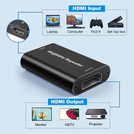 JCHICI HDMI Repeater 2.0, 4K@60hz HDMI Booster,HDMI Signal Amplifier Booster Up to 164ft (50M),YUV 4:4:4
