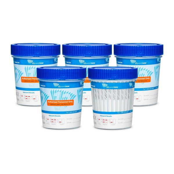 [10 Pack]12 Panel Cups with AMP, BAR, BUP, BZO, COC, MDMA, MET (MaMP), MTD, OPI, OXY, TCA, and THC, Multi Panel Urine Drug Test, Temperature Strips Included