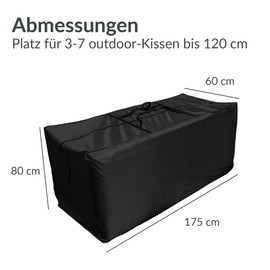 Chefarone Storage Bag Garden Cushions Protective Cover XXL Cushion Bag Waterproof Garden Cushion Storage with UV Protection 175 x 60 x 80 cm