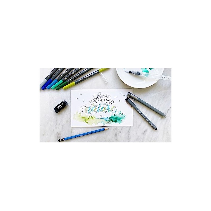 STAEDTLER 61 3001-2 - Juego de letras manuales y acuarelas