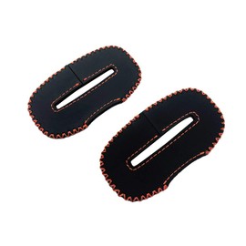 Genuine Leather Seat Belt Cover for Toyota 90 Series VOXY NOAH (Rear Seat (2 Seats), Orange Stitching), Scratch Resistant, Noise Prevention, Genuine Leather Cover, Dress Up Parts, Accessories