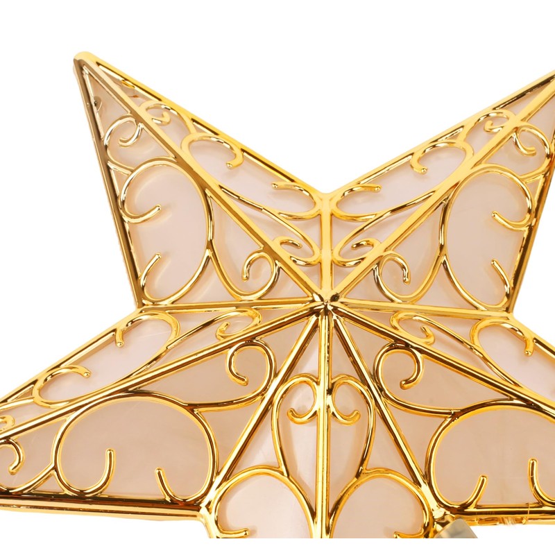 Anstore 10 Inches Gold Star Christmas Tree Topper Star,Gold Glittered