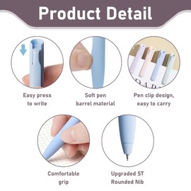 6 Pcs Colored Gel Pastel Pens, 0.5mm Retractable Gel Pens, Quick Drying Fine Point Cute Writing Pens for Office, School, Arts, Journaling Morandi Pens, Comfort Grip, Ideal for Professionals, Students