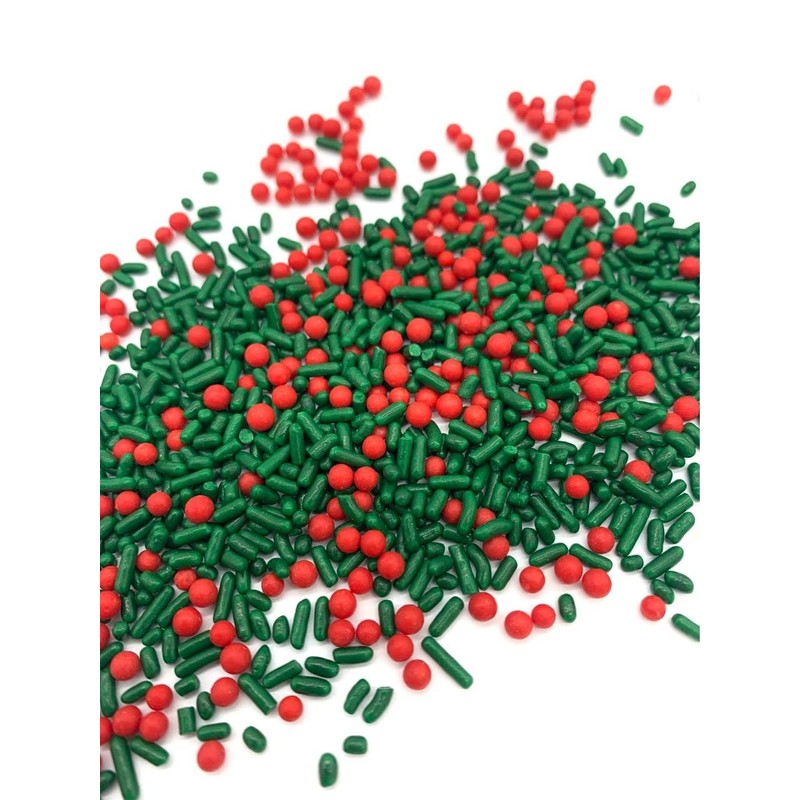 Holly Berry Mix Sprinkles, Bulk Size (1 lb. Resealable Zip