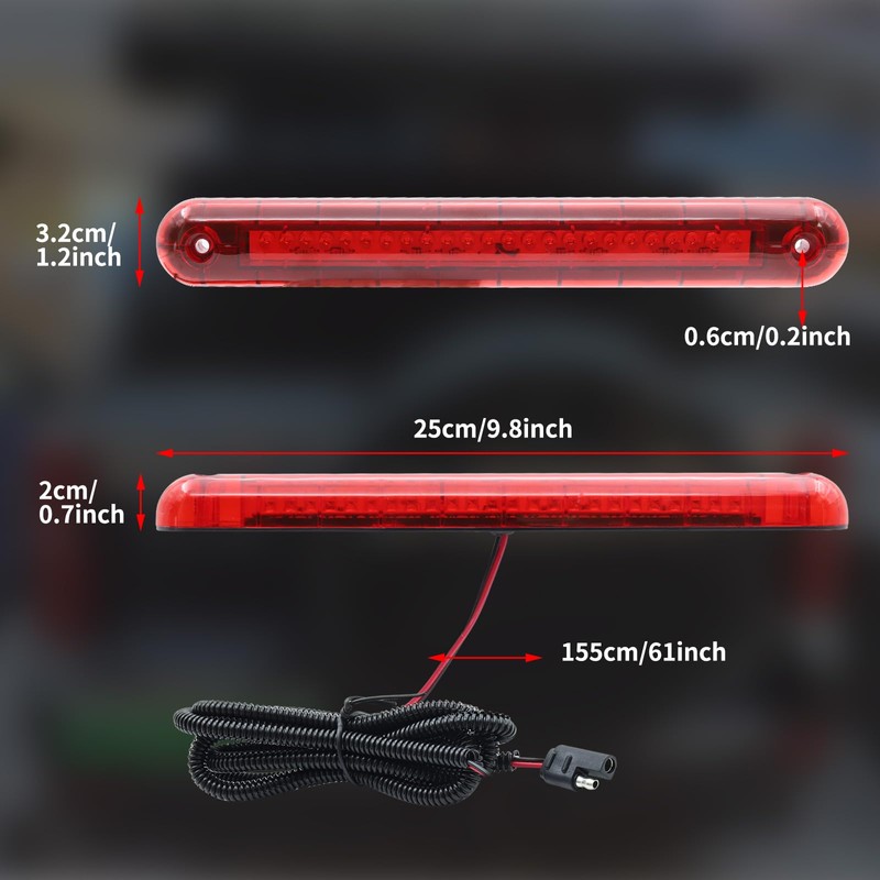 Ygmylandbb New High Mount Stop Lamp, Universal LED Brake Lamp,