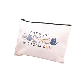 Febremdy Cat Animals Lover Gift Cosmetic Bag Makeup Pouch Small Travel Bags for Toiletries (cat)
