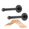 Home Expert 8 Inch Black Industrial Pipe Floating Clothing Rack