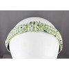 green White gingham turban knot headband plaid fabric covered band