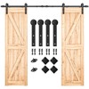 SMARTSTANDARD 8 FT Double Barn Door Hardware Kit - Heavy