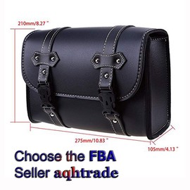 1 x motorcycle leather saddle bag, waterproof saddle bag, side bread tool box, storage pack, luggage bag, universal
