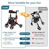 Rollator Walker for Seniors, Folding Rolling Aluminum Walker with 10