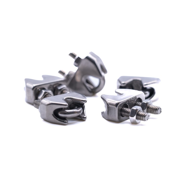 Stainless steel wire rope clamp grip bulldog clip marine grade
