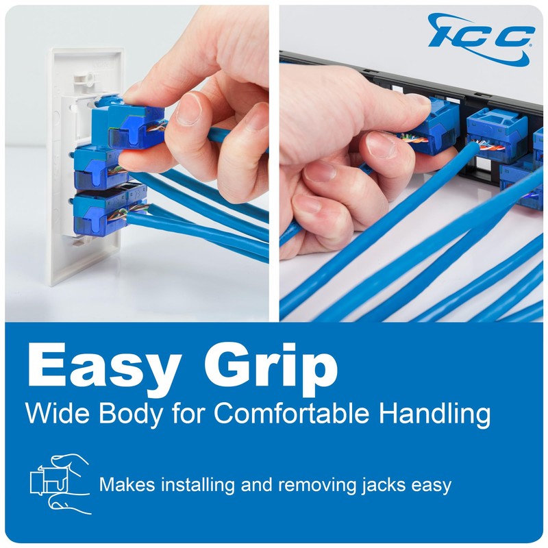 ICC CAT5e Keystone Jack with Inline IDC No Pair Split