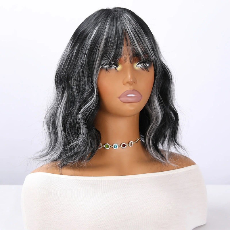 Smilco 2025 New 14-inch Black and White Gradient Highlights Wave