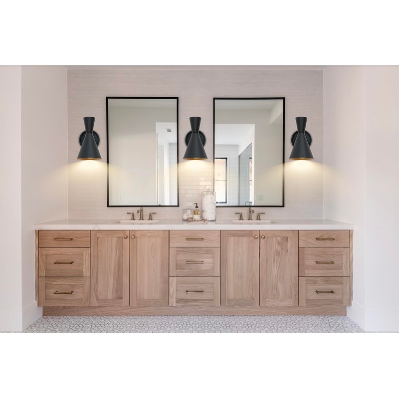 HEQIQEH Modern Battery Powered Wall Sconces Light Set of 2