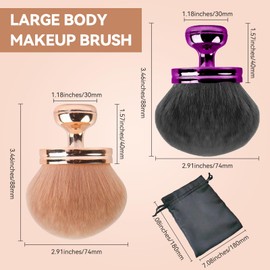 2Pcs Extra Large Body Makeup Brush for Tan,Self Tanning Brush for Body Bronzer,Self Leg Tan Bback Applicator with Premium Black Storage Pouch