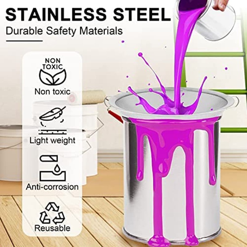Dedjgoo Paint Strainer 60 Mesh Stainless Steel Filter Cover Fits