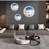 alblinsy Round Photo Frame Wooden Wall Hanging Picture Frames for