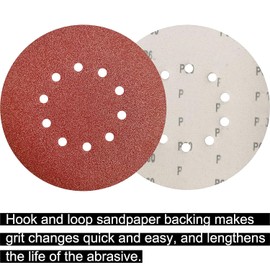 SACKORANGE 50 Pack 9-Inch 10 Hole 40 Grit Hook-and-Loop Drywall Sandpaper - Aluminum Oxide Sanding Disc for ‎9" Drywall Sander Wood Furniture Finishing