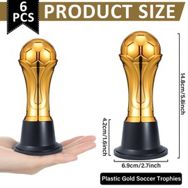 Conderyang 24PCS Small Gold Soccer Trophies 5.8 Inch Trophy Award Soccer Medals for Team Mini Trophies Bulk Championship Game Day Participation Competitions Ceremony Party Favors