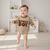 Newborn Baby Boy Fall Outfit Romper Letter Embroidery Long Sleeve