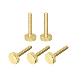 sourcing map Pack of 5 Knurled Screws M4 x 25 mm Flat Screws Handle Knobs Fasteners for PC Electronic Mechanical