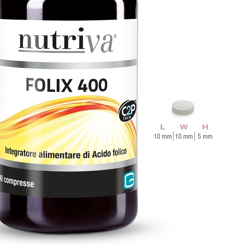 NUTRIVA Folix 400, Integratore alimentare a base di Acido Folico.