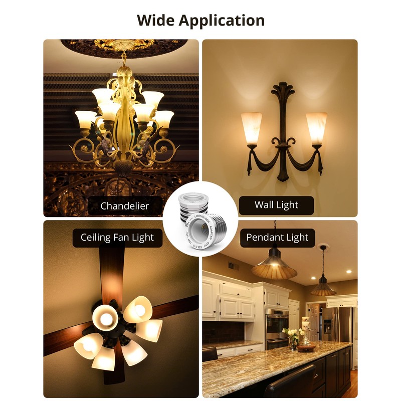 JACKYLED UL Listed E26 to E12 Adapter, Medium E26 E27