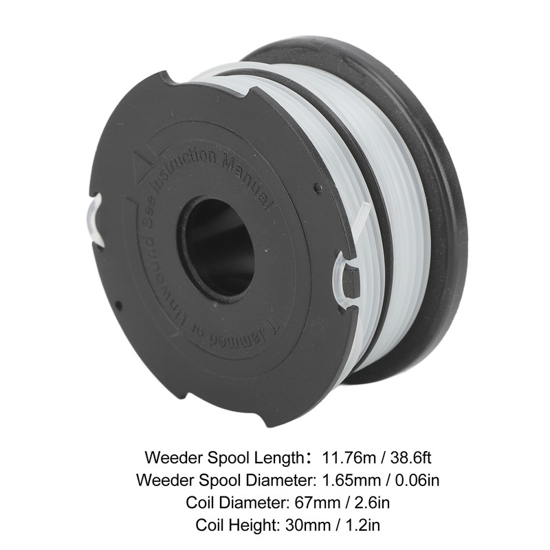 6pcs Weeder Replacement Spool 38.6ft 0.06in String Trimmer Replacement Spool